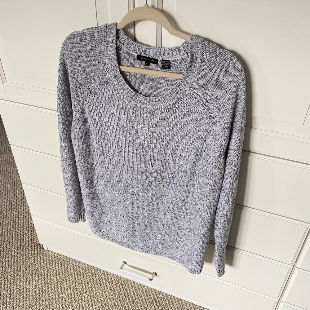 Poly/cotton blend w sequins sweater